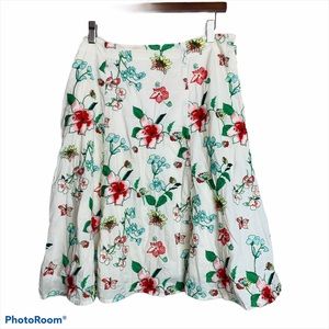 Johnny Was Floral Embroidered Cream skirt